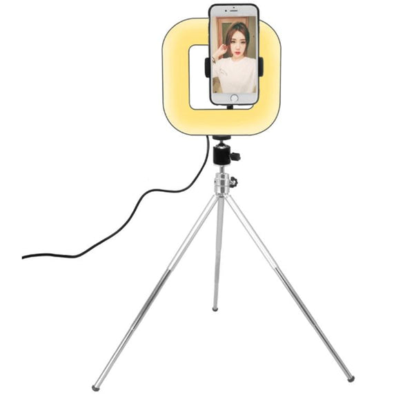 Dimmable Square Led Light With Tripod And Phone Holder Other Lighting & Studio