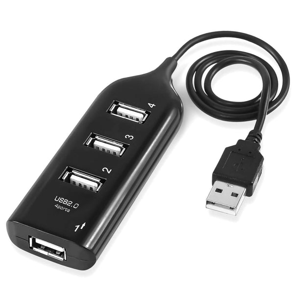 4 Port Usb 2.0 Hub 30Cm Cable Length Black Usb Cables Hubs & Adapters