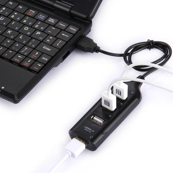 4 Port Usb 2.0 Hub 30Cm Cable Length Black Usb Cables Hubs & Adapters