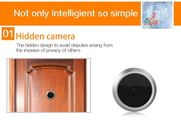 3 Screen 1.0Mp Security Camera With Door Peephole & Tf Card Support Black Security Cameras