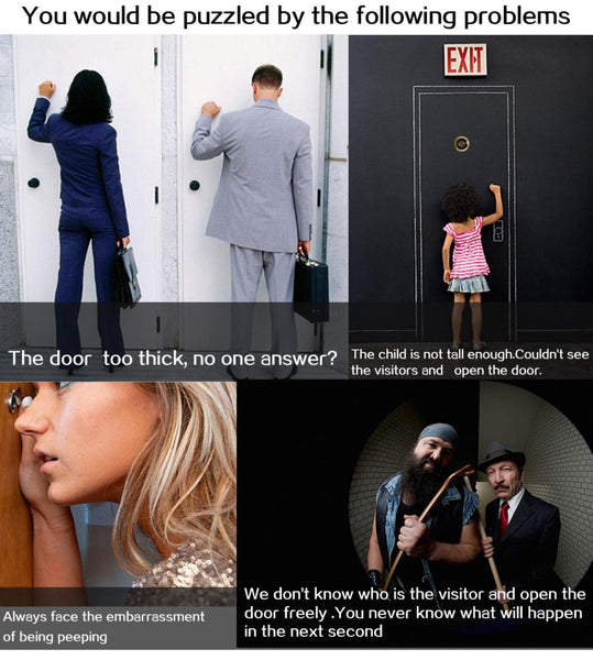 3 Screen 1.0Mp Security Camera With Door Peephole & Tf Card Support Black Security Cameras