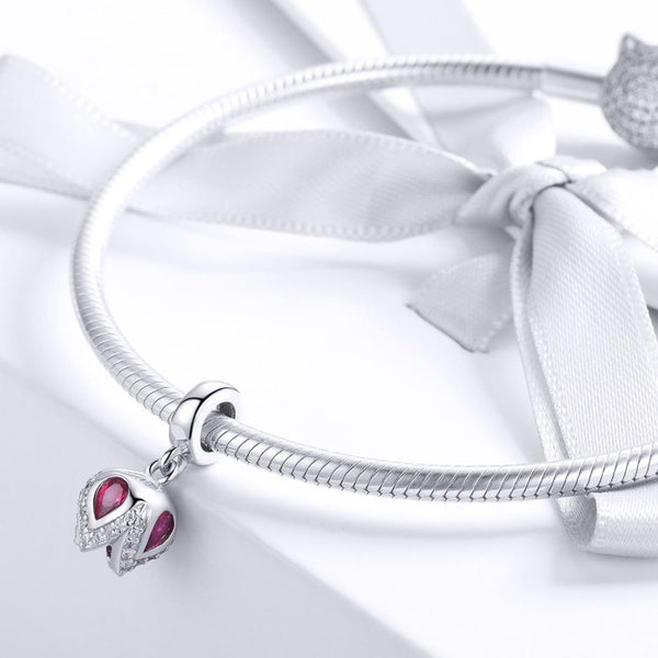 925 Sterling Silver Tulip Pendant For Diy Bracelets & Necklaces Charms & Pendants