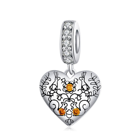 925 Sterling Silver Pine Cone Squirrel Pendant Diy Bracelet / Necklace Charms & Pendants