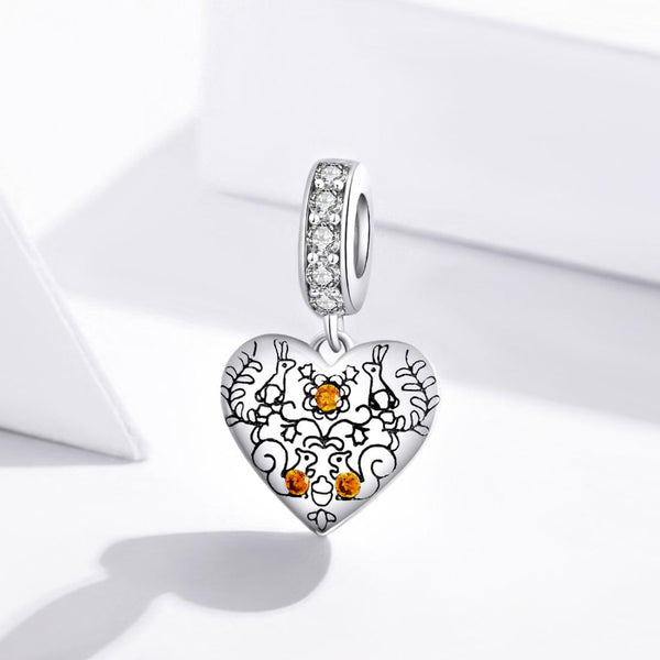 925 Sterling Silver Pine Cone Squirrel Pendant Diy Bracelet / Necklace Charms & Pendants