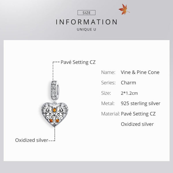 925 Sterling Silver Pine Cone Squirrel Pendant Diy Bracelet / Necklace Charms & Pendants