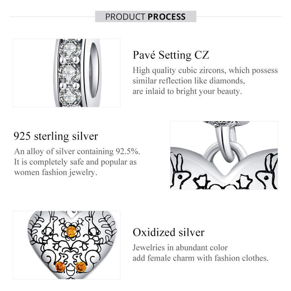 925 Sterling Silver Pine Cone Squirrel Pendant Diy Bracelet / Necklace Charms & Pendants