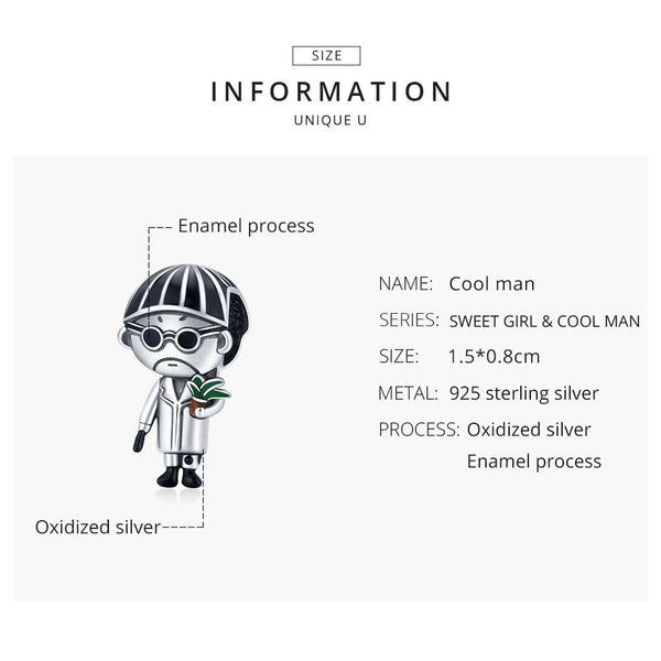 925 Sterling Silver Uncle Bead For Diy Bracelets & Necklaces Charms & Pendants