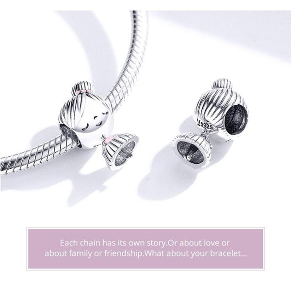 925 Sterling Silver Beaded Bracelet For Girls Diy Accessory Charms & Pendants