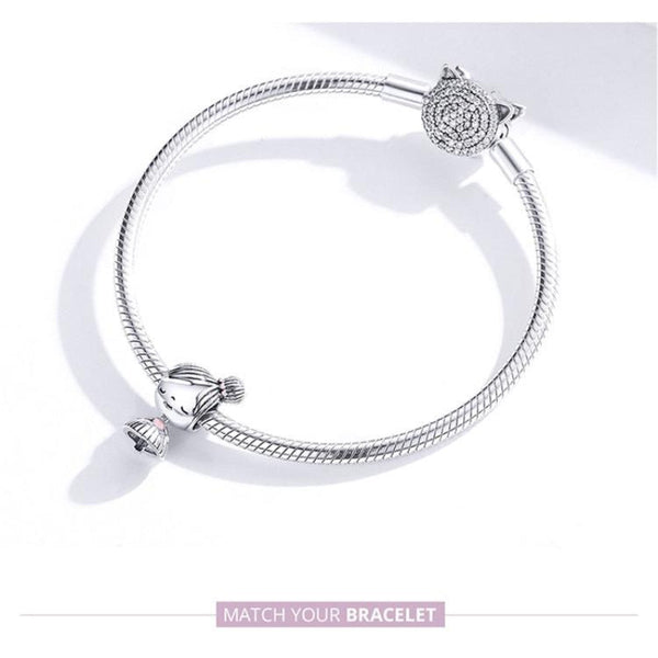 925 Sterling Silver Beaded Bracelet For Girls Diy Accessory Charms & Pendants