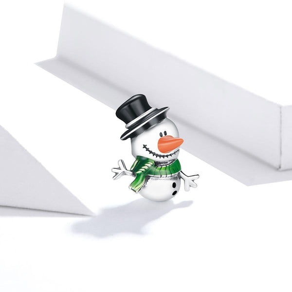 925 Sterling Silver Snowman Beads For Diy Bracelets & Necklaces Charms & Pendants