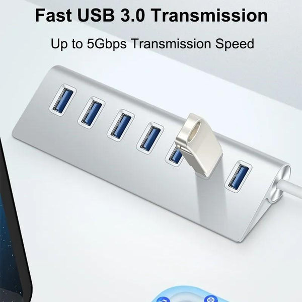 7 Port Usb 3.0 Hub With High Speed 5Gbps Usb Cables Hubs & Adapters