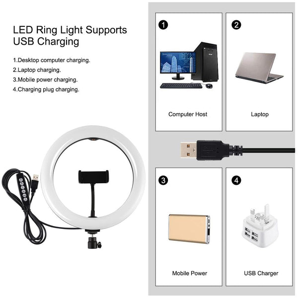 10.2 Inch Rgbw Led Ring Light Kit With Tripod And Phone Clamp For Video Production Other Mobile Accessories