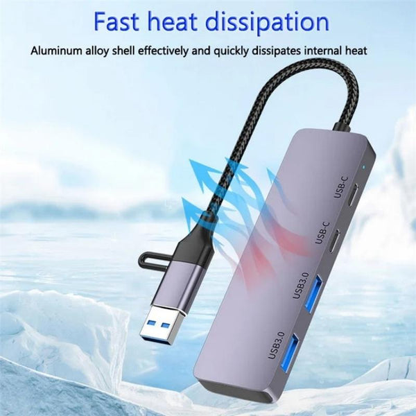 Usb 3.0 + Type C 4 Port Hub Docking Station Usb Cables Hubs & Adapters