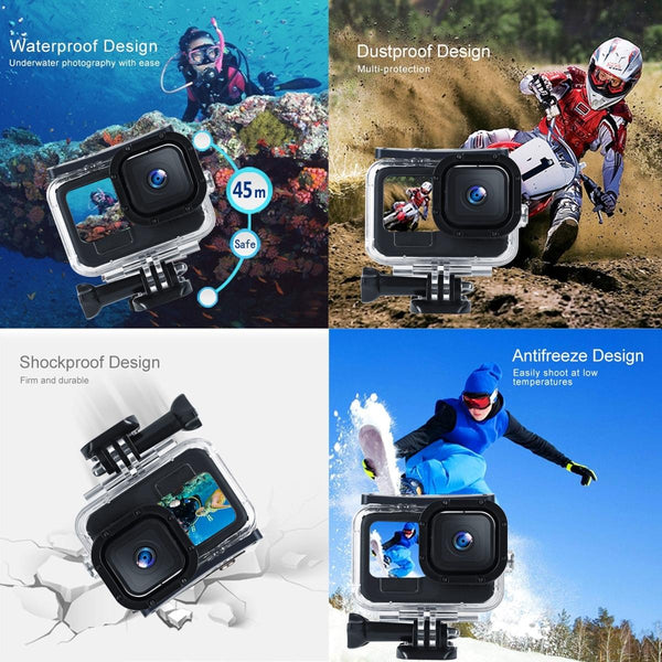 Waterproof Housing For Gopro Hero10 / 9 With Mount And Screw 45M Camera Cases Bags & Covers