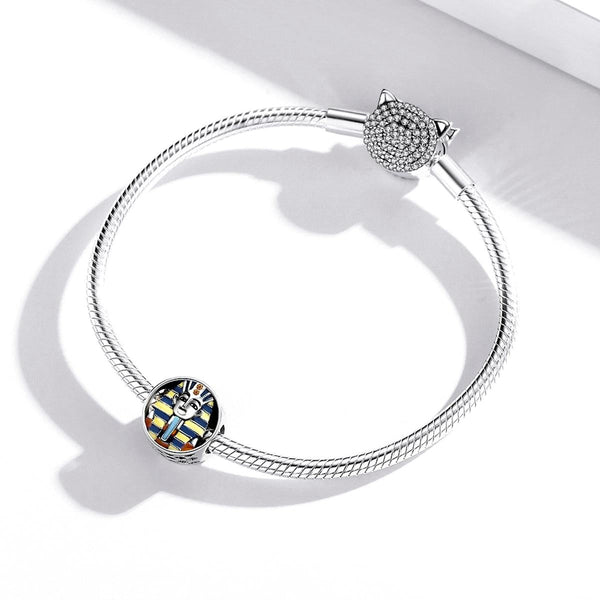 925 Sterling Silver Egyptian Pharaoh Beads For Diy Bracelets & Necklaces Charms & Pendants