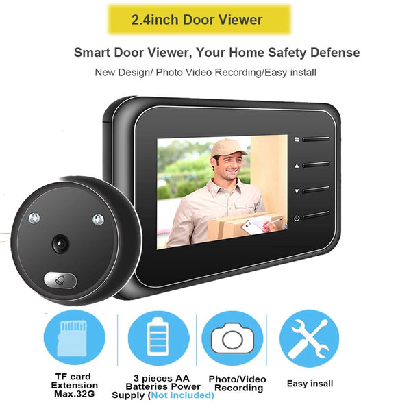 2.4 Night Vision Lcd Cat Eye Doorbell With Photo / Video Display Smart Doorbells