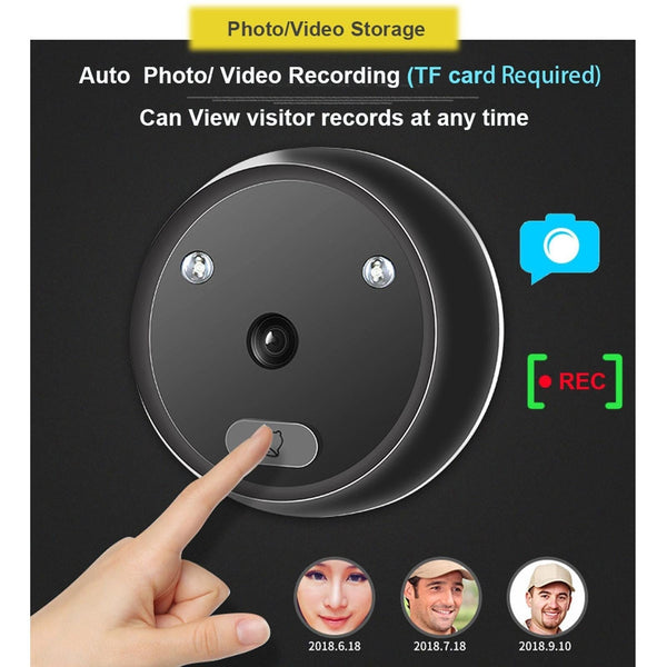 2.4 Night Vision Lcd Cat Eye Doorbell With Photo / Video Display Smart Doorbells