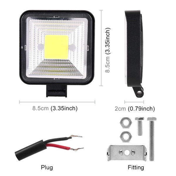 Car Square Work Light With Cob Lamp Beads Led Car Lights