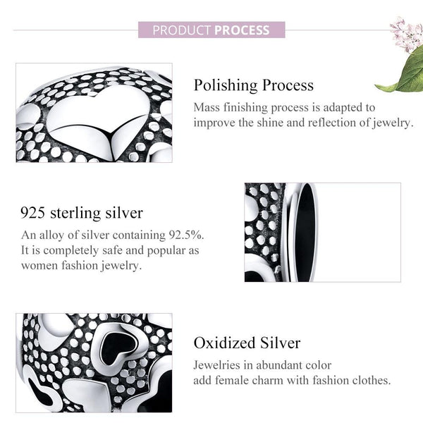 925 Sterling Silver Chic Beaded Bracelet Diy Charms & Pendants