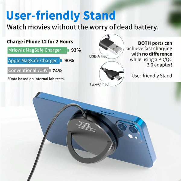 15W Desktop Magsafe Magnetic Wireless Charger With Usb Cable Chargers & Cradles
