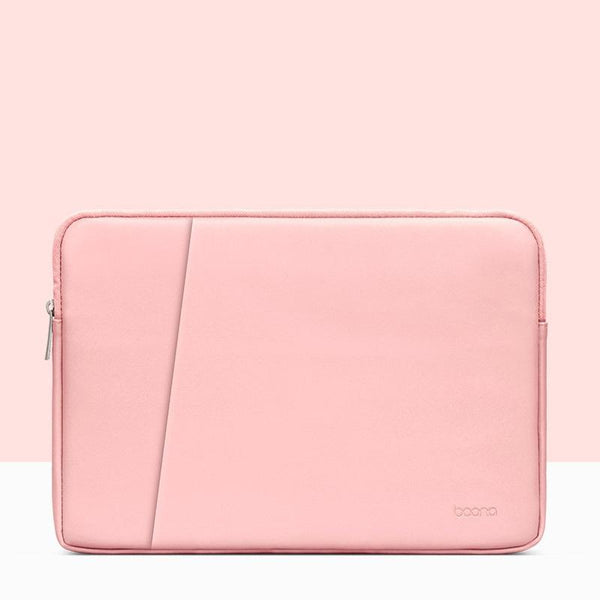 Parallel Double Layer Leather Laptop Bag Pink Fits 13 / 13.3 14 Inch Laptop Cases & Bags
