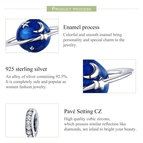 925 Sterling Silver Diy Planet Charm For Bracelets Charms & Pendants