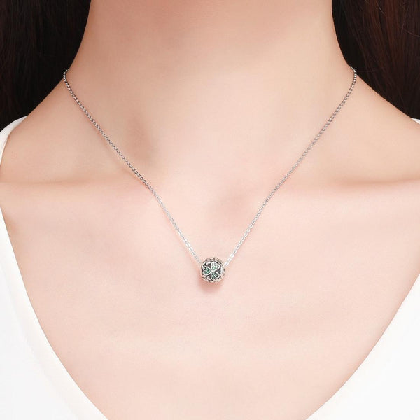 925 Sterling Silver Green Clover Bead For Diy Bracelets Charms & Pendants