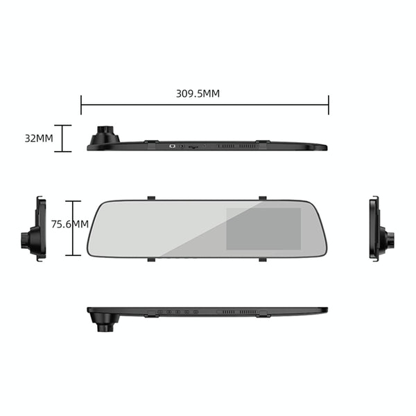 A5 4.5 Inch Fhd 1920X1080p Car Front & Rearview Mirror Dvr Camera Other Car Video