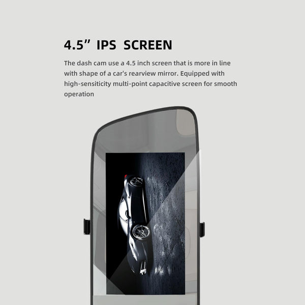 A5 4.5 Inch Fhd 1920X1080p Car Front & Rearview Mirror Dvr Camera Other Car Video