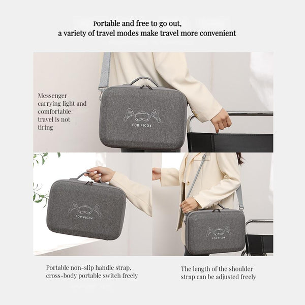 Compact Vr Storage Bag For Pico 4 Hard Shell Bags Skins & Travel Cases