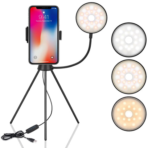 Dimmable Led Ring Lamp With Phone Tripod Stand For Audio And Video Creation Mounts & Holders