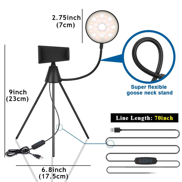 Dimmable Led Ring Lamp With Phone Tripod Stand For Audio And Video Creation Mounts & Holders