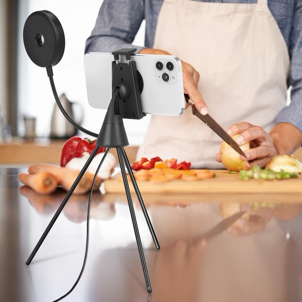 Dimmable Led Ring Lamp With Phone Tripod Stand For Audio And Video Creation Mounts & Holders