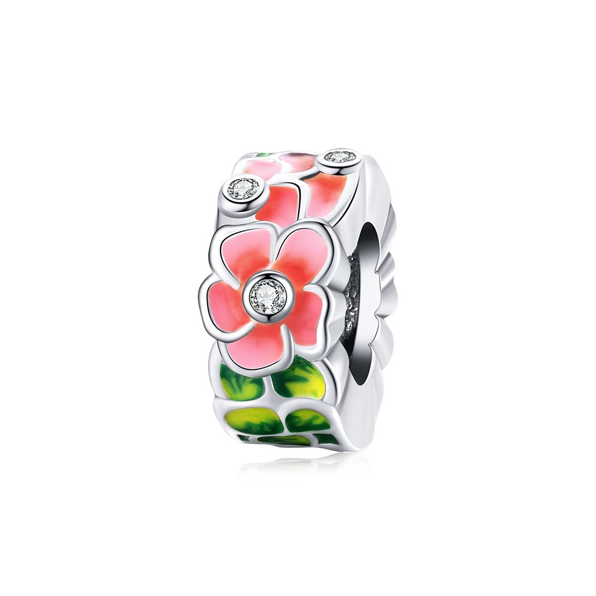 925 Sterling Silver Colorful Flower Beads For Diy Bracelets & Necklaces Charms & Pendants