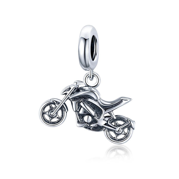 925 Sterling Silver Motorcycle Pendant For Bracelet Or Necklace Charms & Pendants
