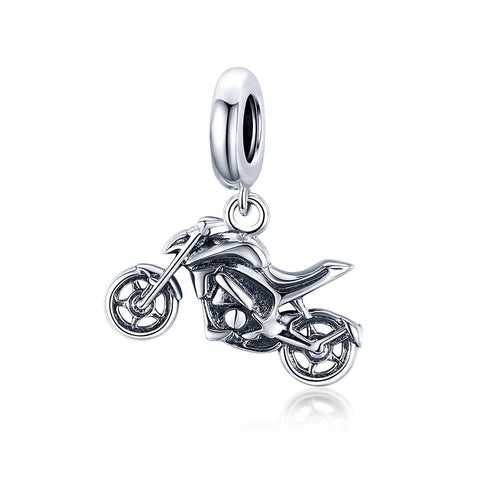 925 Sterling Silver Motorcycle Pendant For Bracelet Or Necklace Charms & Pendants