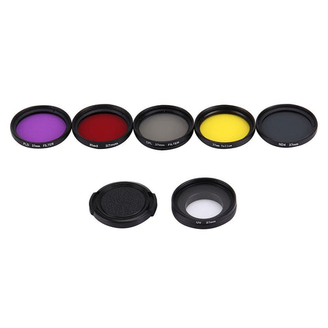 37Mm Lens Filter Set For Gopro Hero4 / 3+ With Cpl Uv Nd4 Fld Filters And Protective Cap Camera Drone Accessories