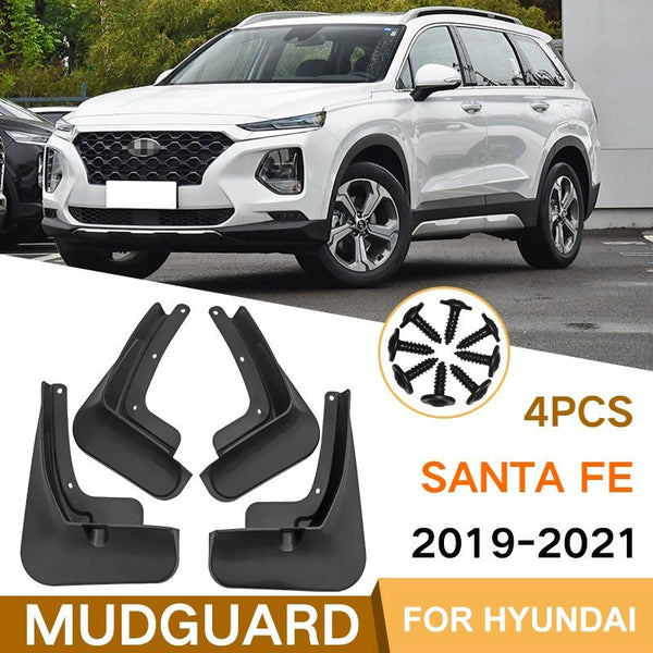 For Hyundai Santa Fe 2019 2021 4Pcs / Set Car Auto Soft Plastic Splash Flaps Fender Guard Fenders & Mud Guards