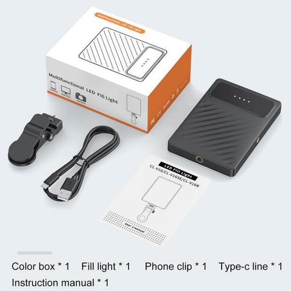 Clip On Fill Light For Mobile Devices With Three Modes Audio And Video Selfie Lights