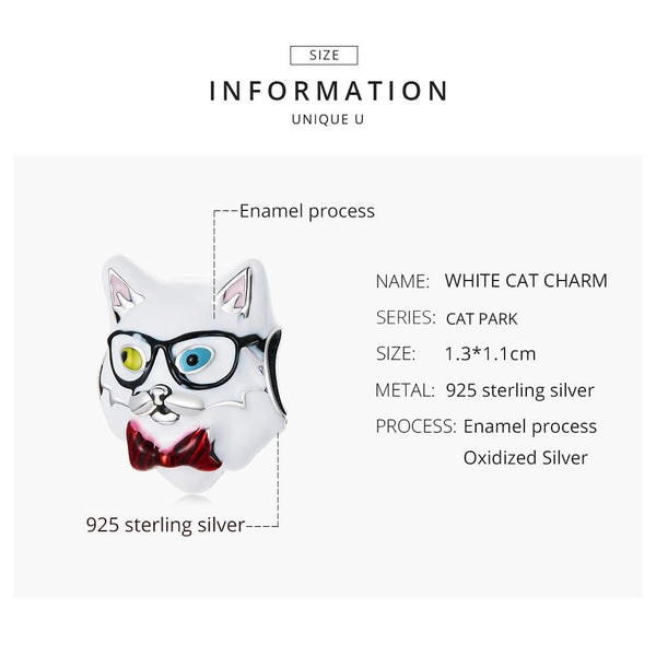 925 Sterling Silver Cat Bead For Diy Bracelet Or Necklace Charms & Pendants