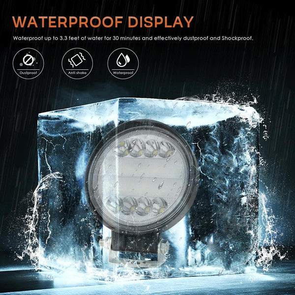 2 Pcs 4 Inch 15W Spot / Flood Light White Round Shaped Waterproof Car Suv Work Lights Spotlight Led Bulbs Dc 9 30V Torches & Work Lights