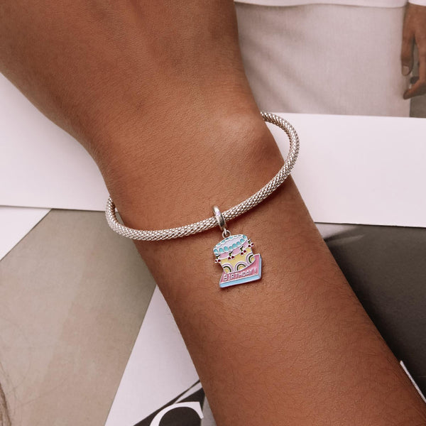 925 Sterling Silver Cherry Cake Pendant For Bracelet Or Necklace Charms & Pendants