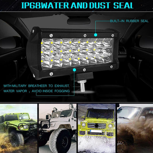 7 Inch 18W 1800Lm 3 Row Led Strip Light Working Refit Off Road Vehicle Lamp Roof Led Car Lights