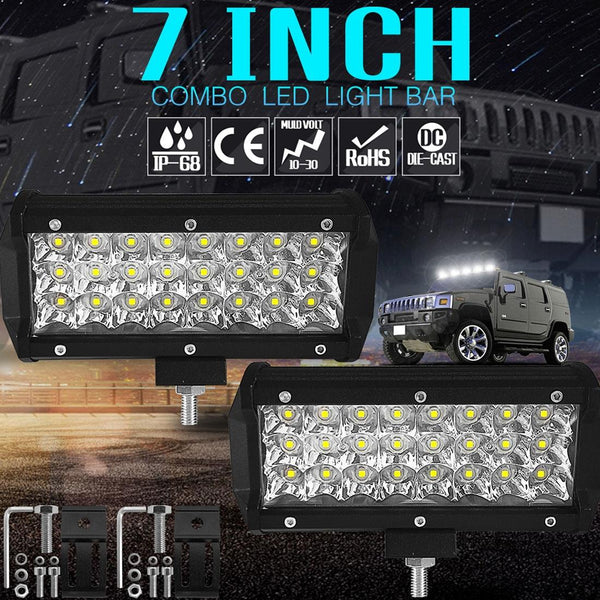 7 Inch 18W 1800Lm 3 Row Led Strip Light Working Refit Off Road Vehicle Lamp Roof Led Car Lights