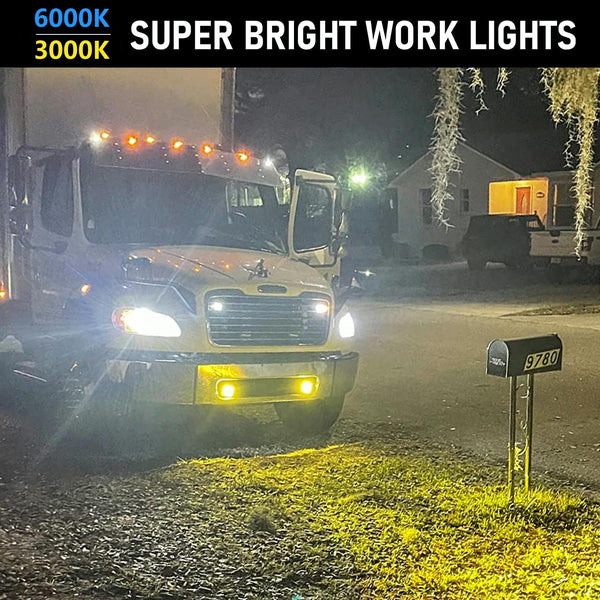 Car 3 Inch Continuous Two Colour Spotlight 20W / 2000Lm Dc9 30V Led Car Lights