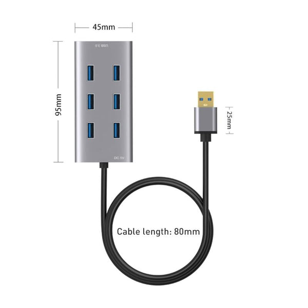 7 Port Usb 3.0 Hub With 80Cm Cable Usb Cables Hubs & Adapters