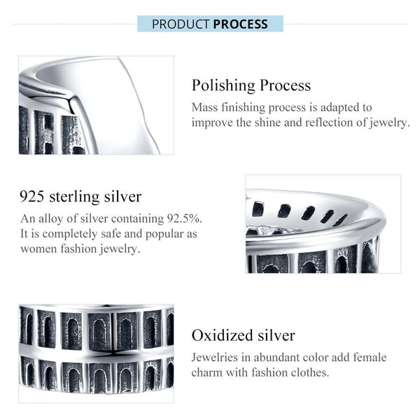 925 Sterling Silver Colosseum Beads For Diy Bracelets & Necklaces Charms & Pendants