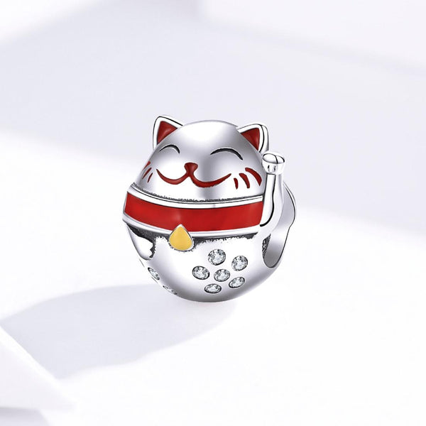 925 Sterling Silver Fortune Cat Beads Diy Bracelets & Necklaces Charms & Pendants