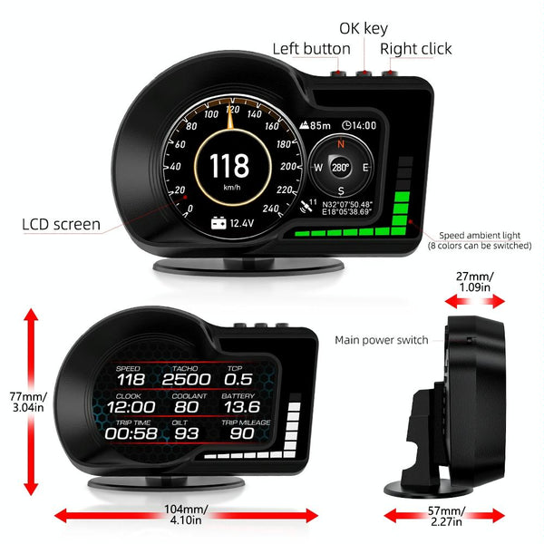 High Def Obd+Gps Hud For F15 Cars Usb Cables Hubs & Adapters