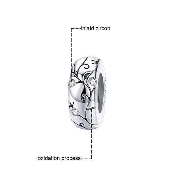 925 Sterling Silver Silicone Spacer For Bracelets Charms & Pendants